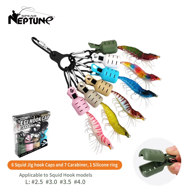 Fishing Lure Making Kit - 6개의 다채로운 오징어 지그 훅 캡